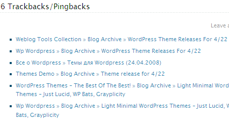 trackbacks pingback trackbacks pingback
