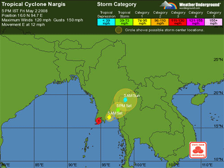 nargis cyclone map nargis cyclone map