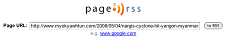 Page2RSS - Create an RSS feed for any web page Page2RSS - Create an RSS feed for any web page