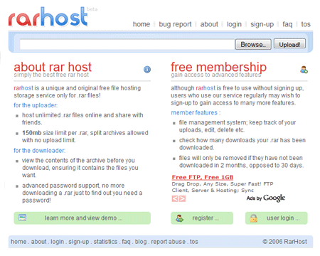 Rarhost page Rarhost page