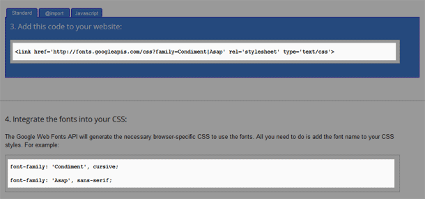 google-web-fonts-code